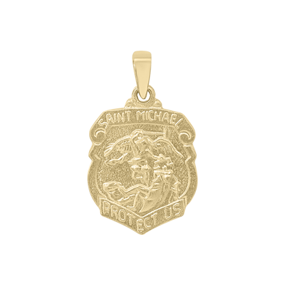 St.-Michael-Schildmedaillon aus 14-karätigem Gelbgold – San Miguel Escudo