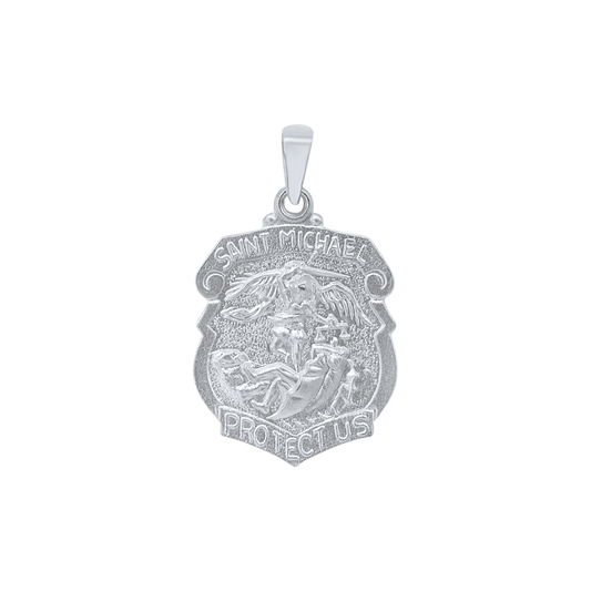Medaillon mit dem Schild des Heiligen Michael aus Sterlingsilber – San Miguel Arcángel