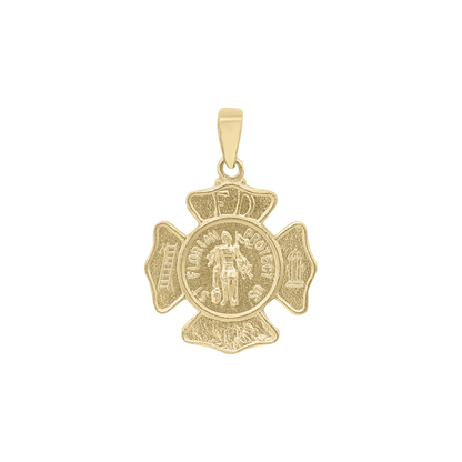 St. Florian Schildmedaillon aus 14-karätigem Gelbgold - San Florián