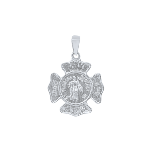 Medaillon mit dem Wappen des Heiligen Florian aus Sterlingsilber - San Florián