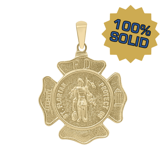 St. Florian Schildmedaillon aus 14-karätigem Gelbgold - San Florián