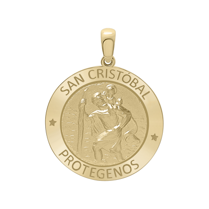 Medaillon des Heiligen Christophorus aus 14-karätigem Gelbgold - San Cristóbal