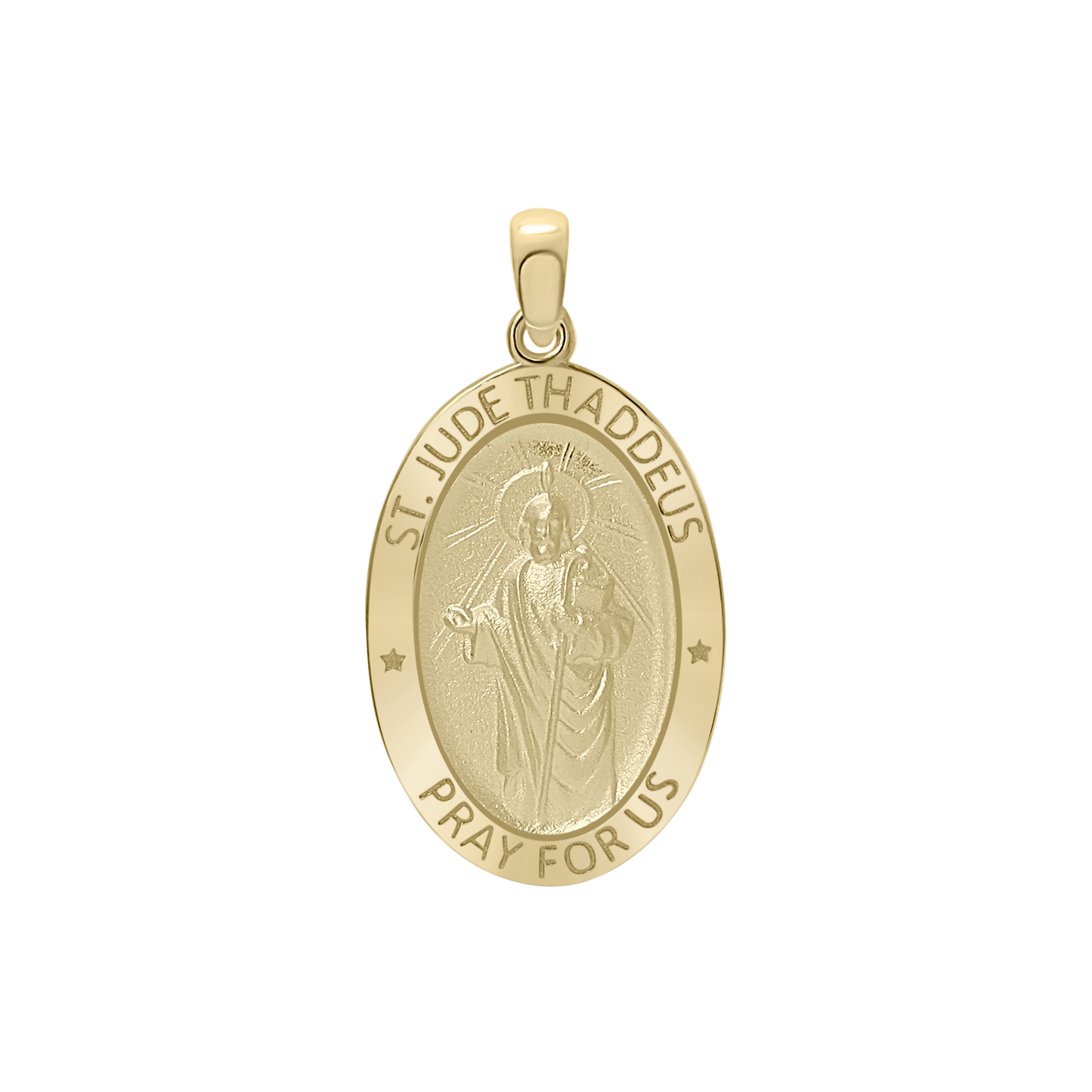 Ovales Medaillon des Heiligen Judas Thaddäus aus 14-karätigem Gelbgold - San Judas Tadeo