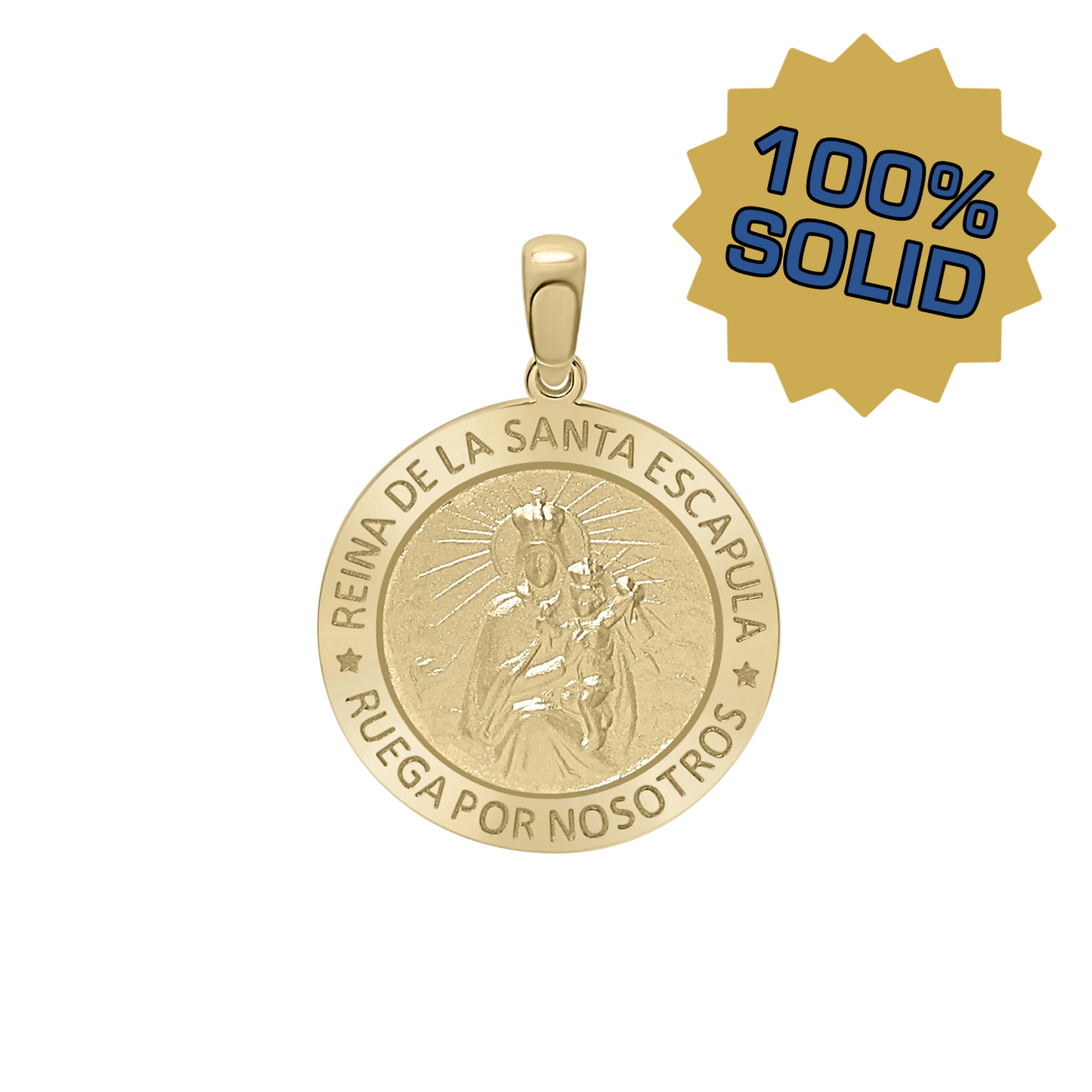 Rundes Reina del el Santo Escápulario-Medaillon3/ aus 14-karätigem Gelbgold