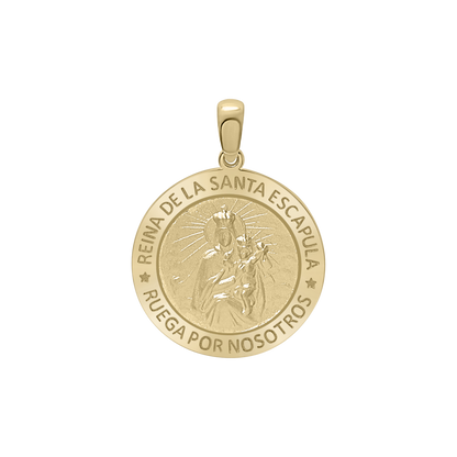 Rundes Reina del el Santo Escápulario-Medaillon3/ aus 14-karätigem Gelbgold