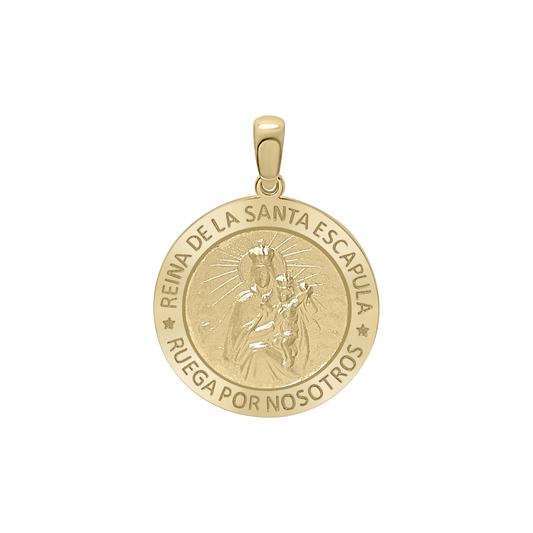 Rundes Reina del el Santo Escápulario-Medaillon3/ aus 14-karätigem Gelbgold
