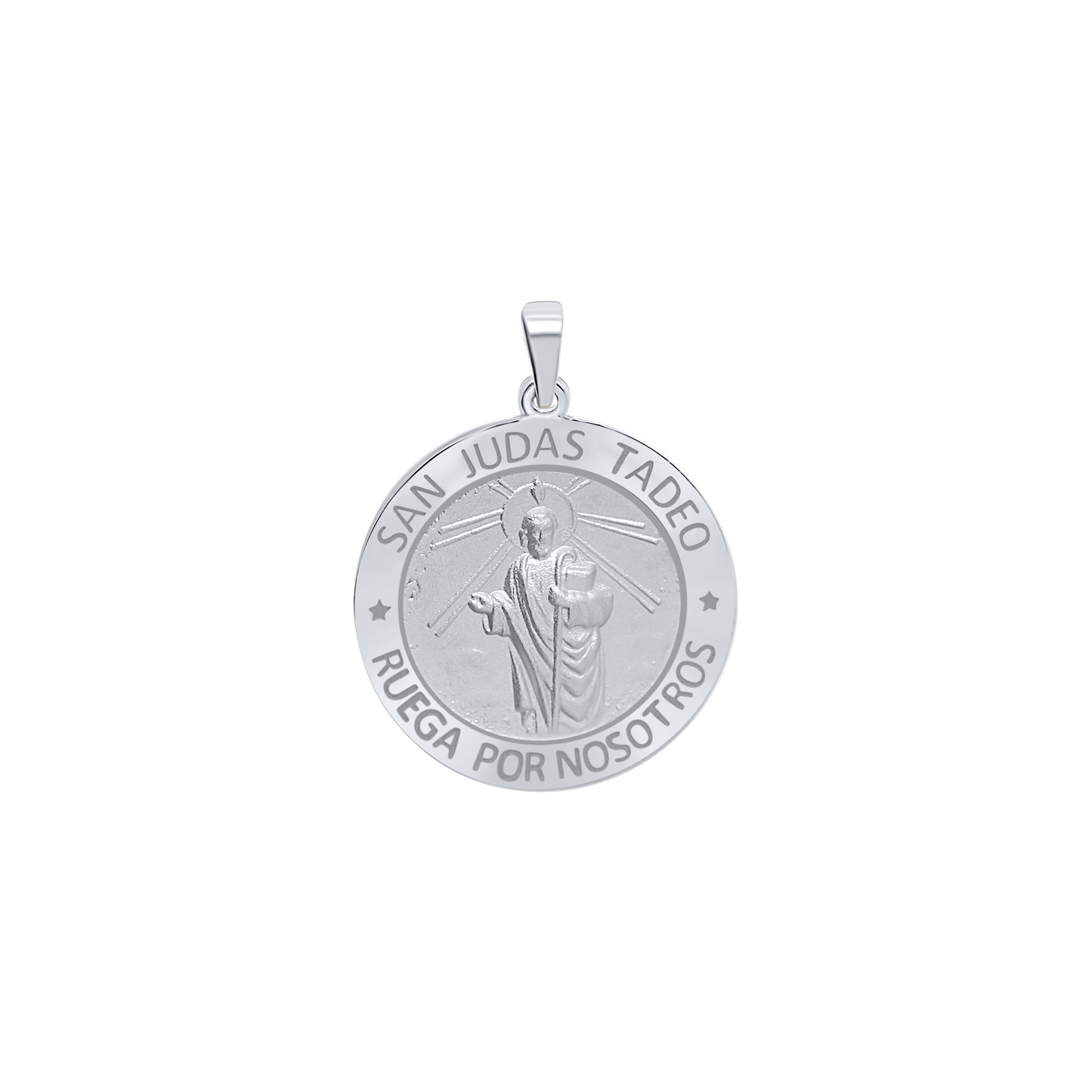 Medaillon-Anhänger des Heiligen Judas Thaddäus aus Sterlingsilber - San Judas Tadeo