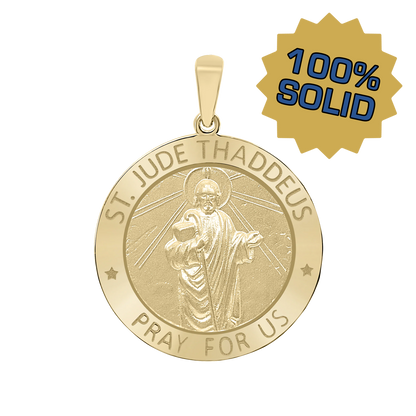Medaillon des Heiligen Judas Thaddäus aus 14-karätigem Gelbgold - San Judas Tadeo