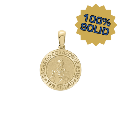 Herz-Jesu-Medaillon aus 14-karätigem Gelbgold – Sagrado Corazón de Jesús