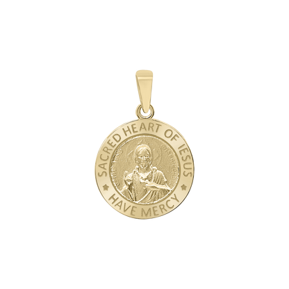 Medaillon des Heiligen Herzens Jesu aus 14-karätigem Gelbgold - Sagrado Corazón