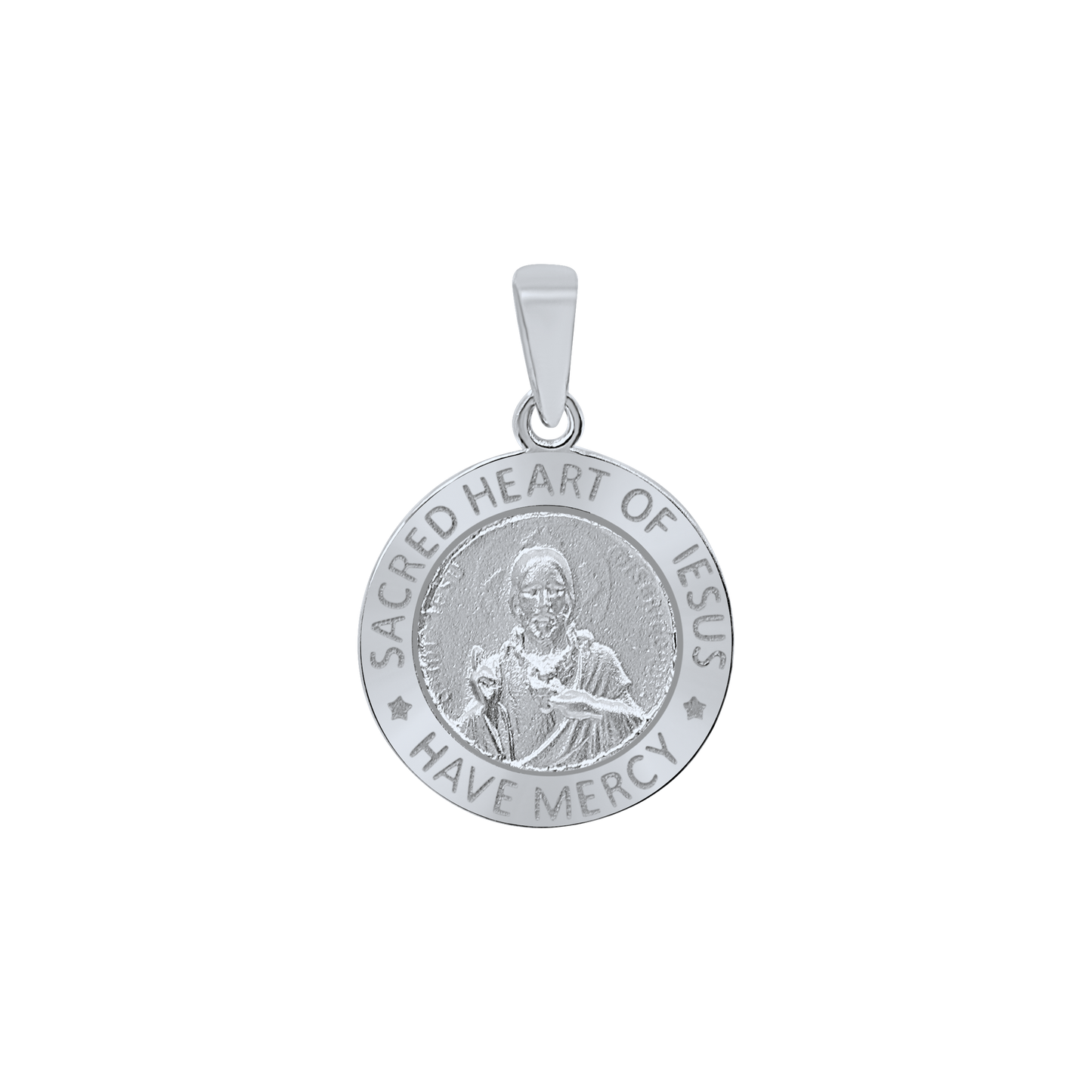 Medaille des Heiligen Herzens Jesu aus Sterlingsilber - Sagrado Corazón
