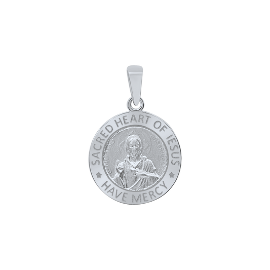 Medaille des Heiligen Herzens Jesu aus Sterlingsilber - Sagrado Corazón
