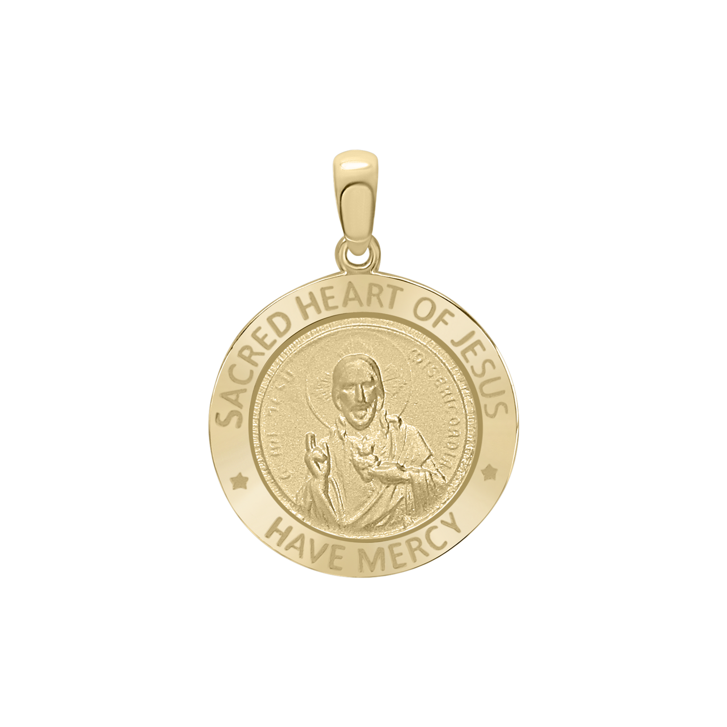 Medaillon des Heiligen Herzens Jesu aus 14-karätigem Gelbgold - Sagrado Corazón