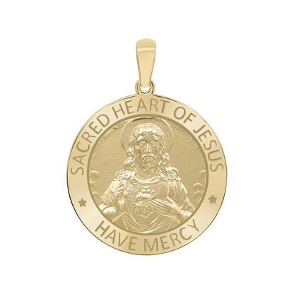 Medaillon des Heiligen Herzens Jesu aus 14-karätigem Gelbgold - Sagrado Corazón