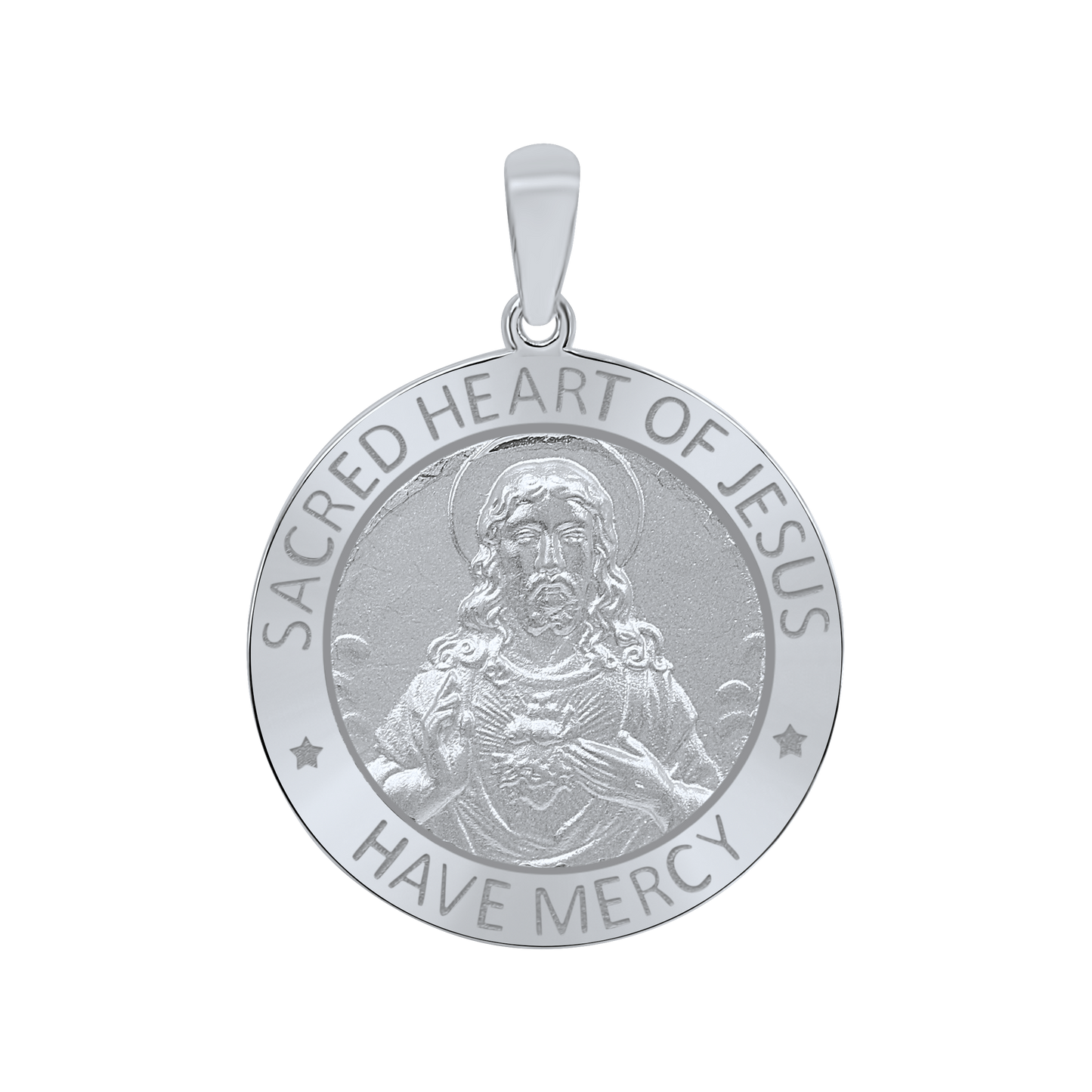 Medaille des Heiligen Herzens Jesu aus Sterlingsilber - Sagrado Corazón
