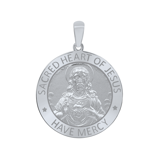 Medaille des Heiligen Herzens Jesu aus Sterlingsilber - Sagrado Corazón