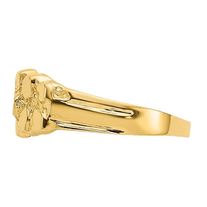 14-karätiger Goldnugget-Ring – Hell