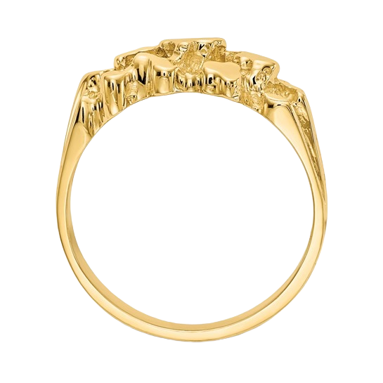 14-karätiger Goldnugget-Ring – Mittel