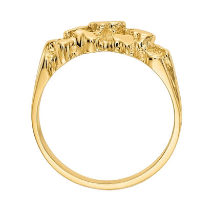 14-karätiger Goldnugget-Ring – Mittel