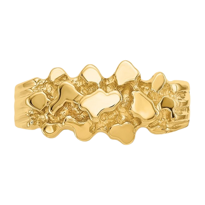 14-karätiger Goldnugget-Ring – Mittel