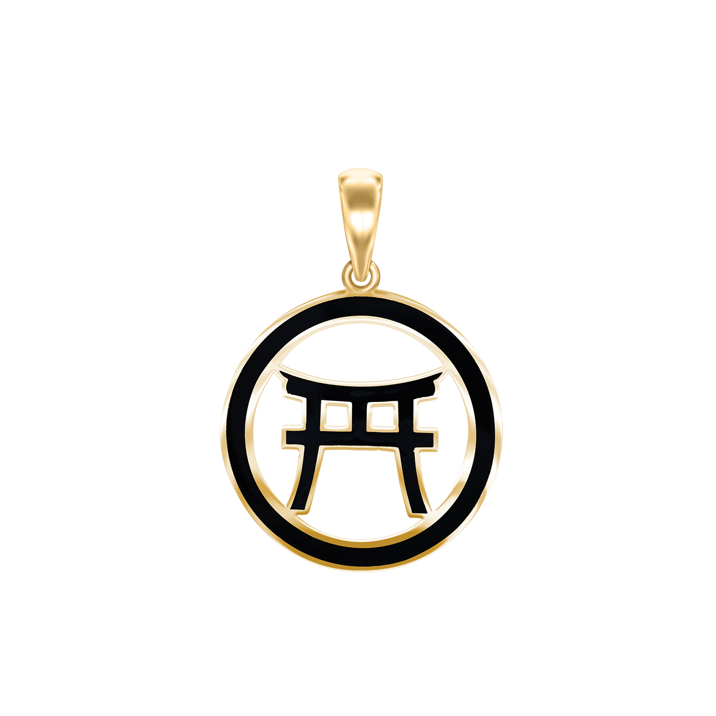 Torii-Tor-Anhänger aus 14-karätigem Gelbgold