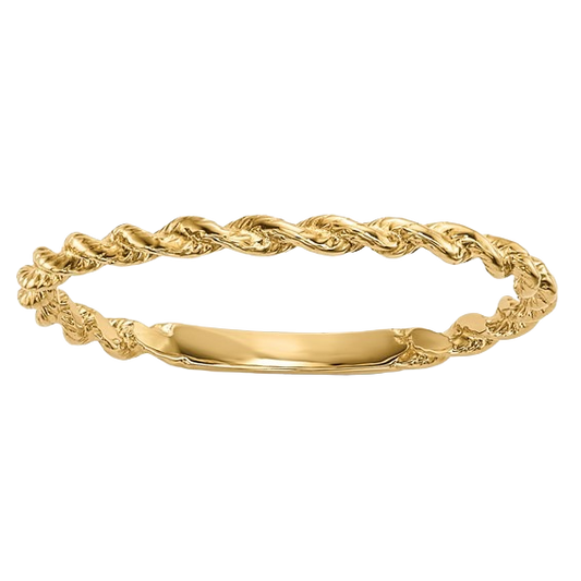 14-karätiger Goldring aus gedrehtem Seil