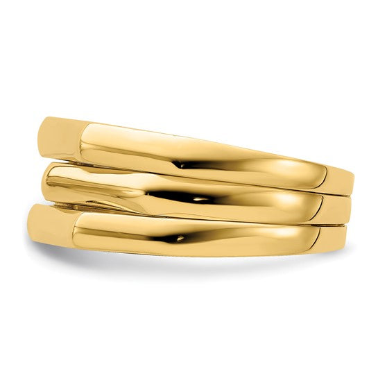 Three Ridged Dome Ring