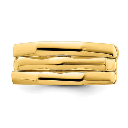 Three Ridged Dome Ring