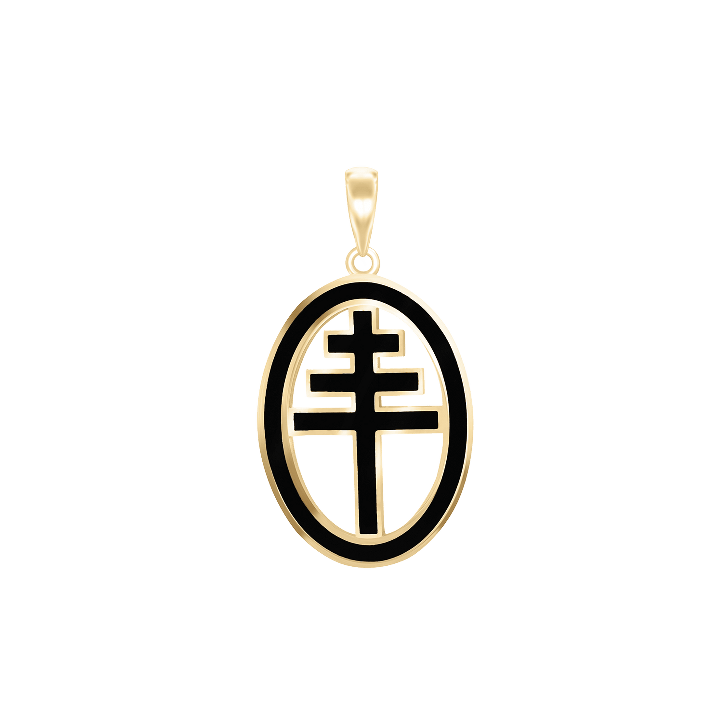 Päpstliche Kreuzmedaillons mit schwarzer Emaille aus Sterlingsilber