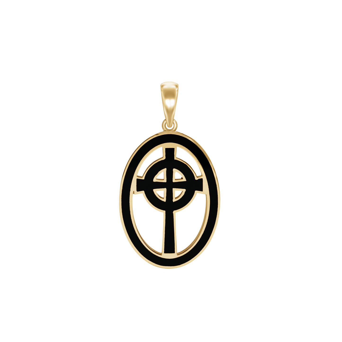 Keltische Kreuzmedaillons mit schwarzer Emaille aus Sterlingsilber