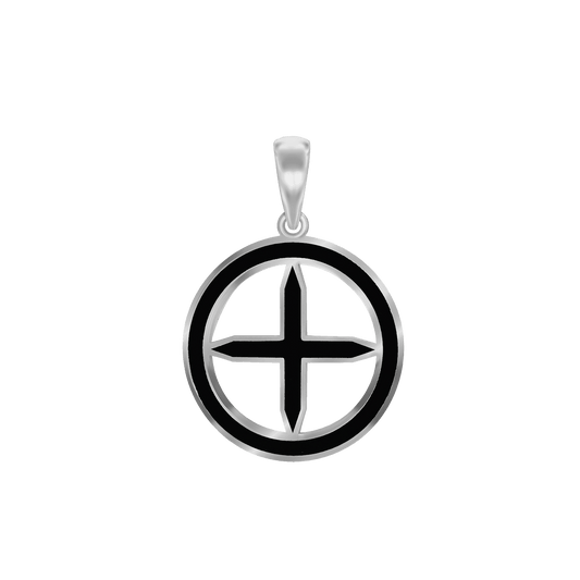 Spitzkreuzmedaillons mit schwarzer Emaille aus Sterlingsilber