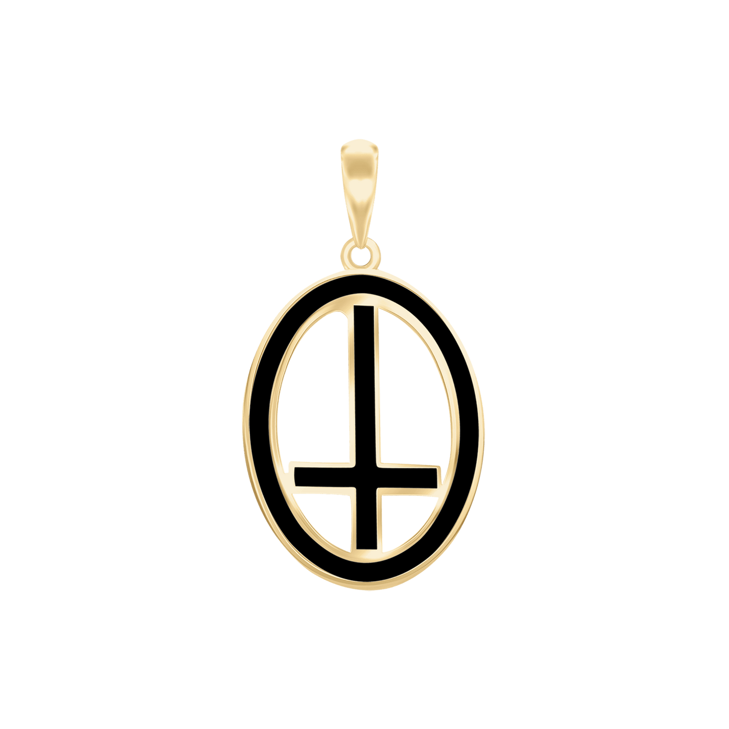 St.-Peters-Kreuz-Medaillons mit schwarzer Emaille aus Sterlingsilber