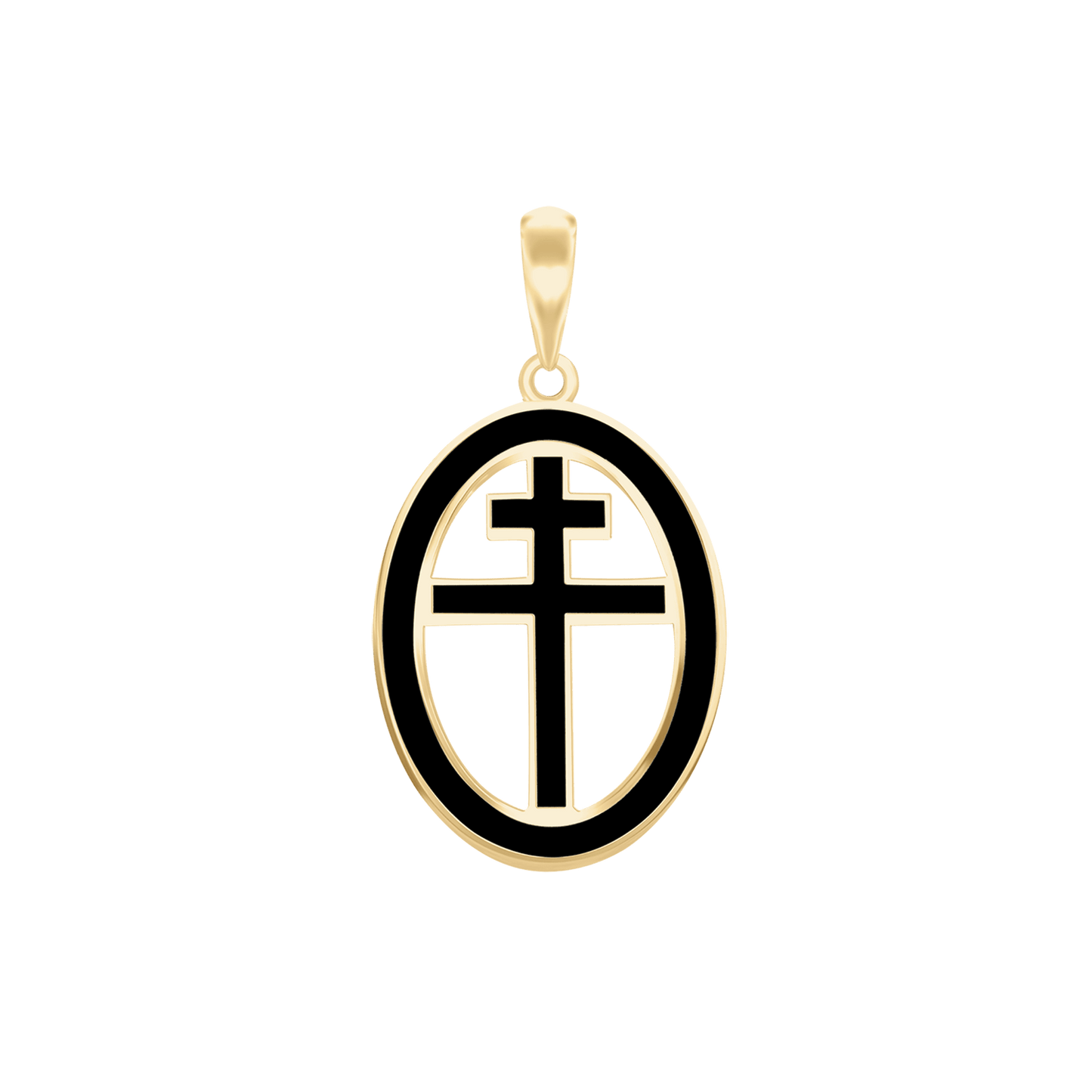 Patriarchalische Kreuzmedaillons mit schwarzer Emaille aus Sterlingsilber