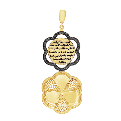 Sterling Silver Rosette Pendant in Sterling Silver Finished in 14K Yellow Gold