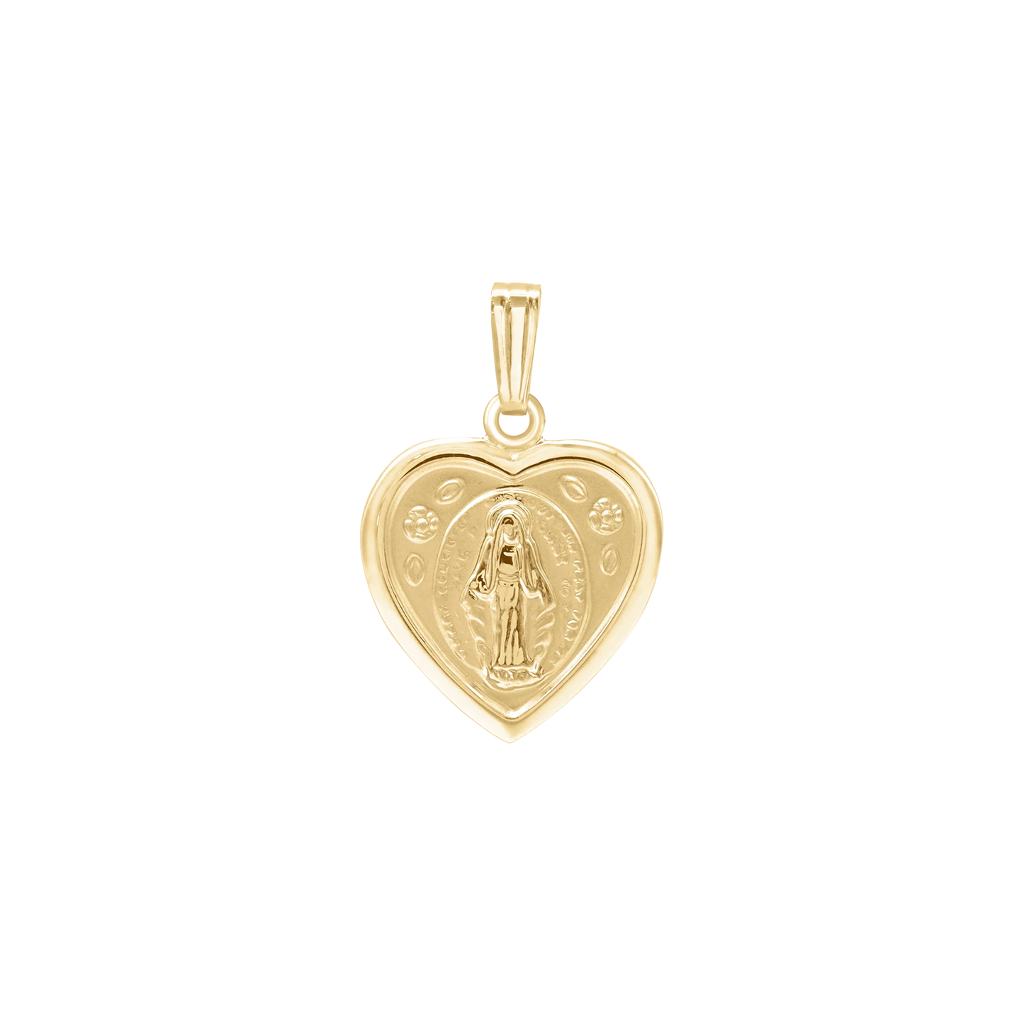 Kleines Medaillon des Wunderherzens aus 14-karätigem Gelbgold - Wundermedaille