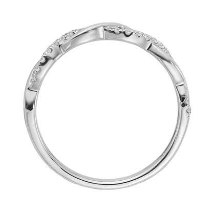 Verdrehter Ehering aus Gold und Labordiamanten