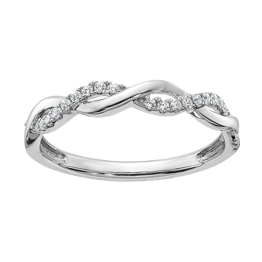 Verdrehter Ehering aus Gold und Labordiamanten