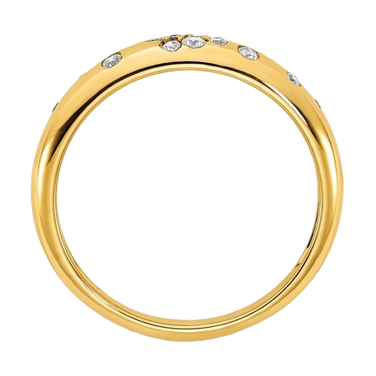Polished Diamond Sprinkle Ring in Yellow Gold