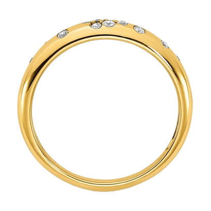 Polished Diamond Sprinkle Ring in Yellow Gold