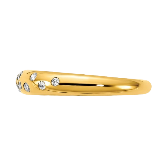 Polished Diamond Sprinkle Ring in Yellow Gold