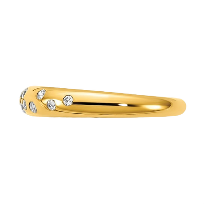 Polished Diamond Sprinkle Ring in Yellow Gold