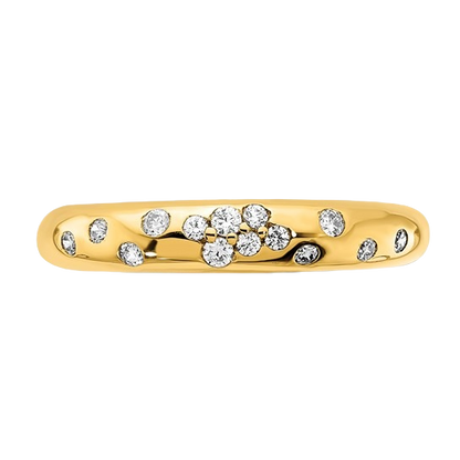Polished Diamond Sprinkle Ring in Yellow Gold
