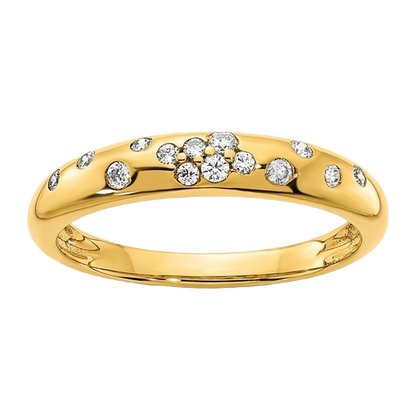 Polished Diamond Sprinkle Ring in Yellow Gold