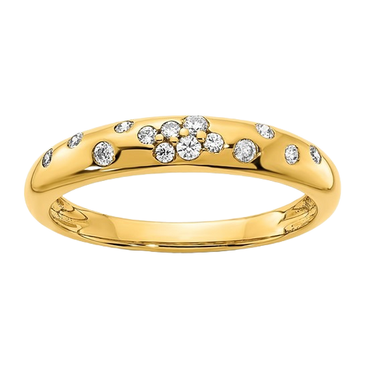 Polished Diamond Sprinkle Ring in Yellow Gold