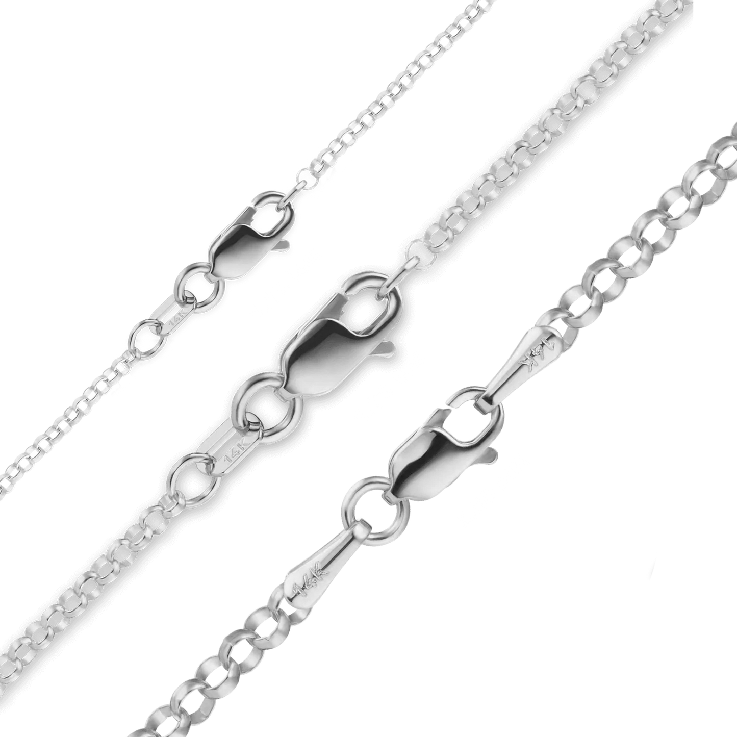 Rolo-Armband aus 14-karätigem Weißgold