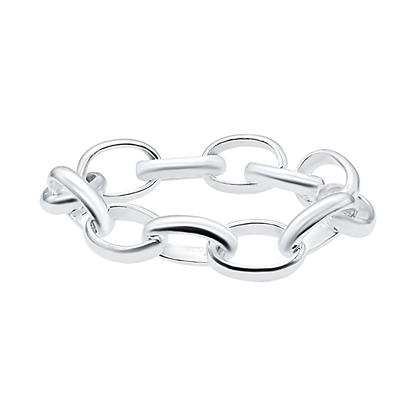 Ovaler Rolo-Kettenring aus Sterlingsilber