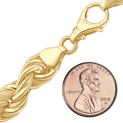 Handgefertigtes Armband aus massivem Seil aus 14-karätigem Gelbgold