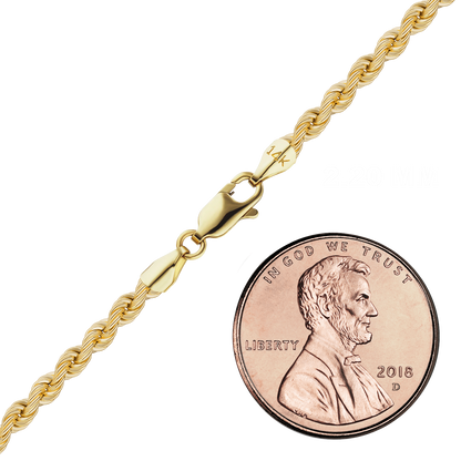 Handgefertigtes Armband aus massivem Seil aus 14-karätigem Gelbgold