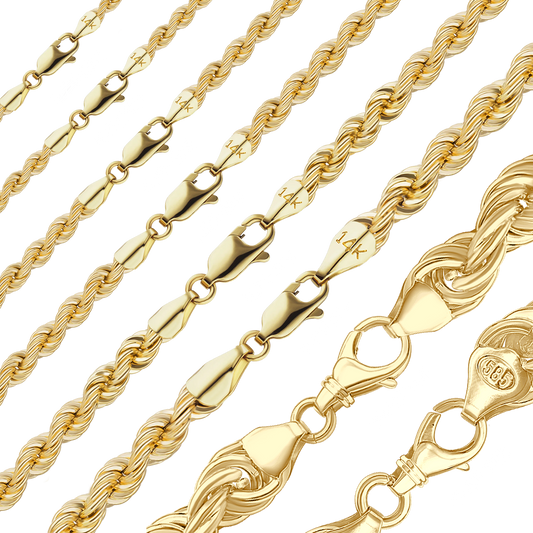 Handgefertigtes Armband aus massivem Seil aus 14-karätigem Gelbgold