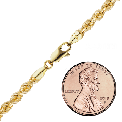 Handgefertigtes Armband aus massivem Seil aus 14-karätigem Gelbgold